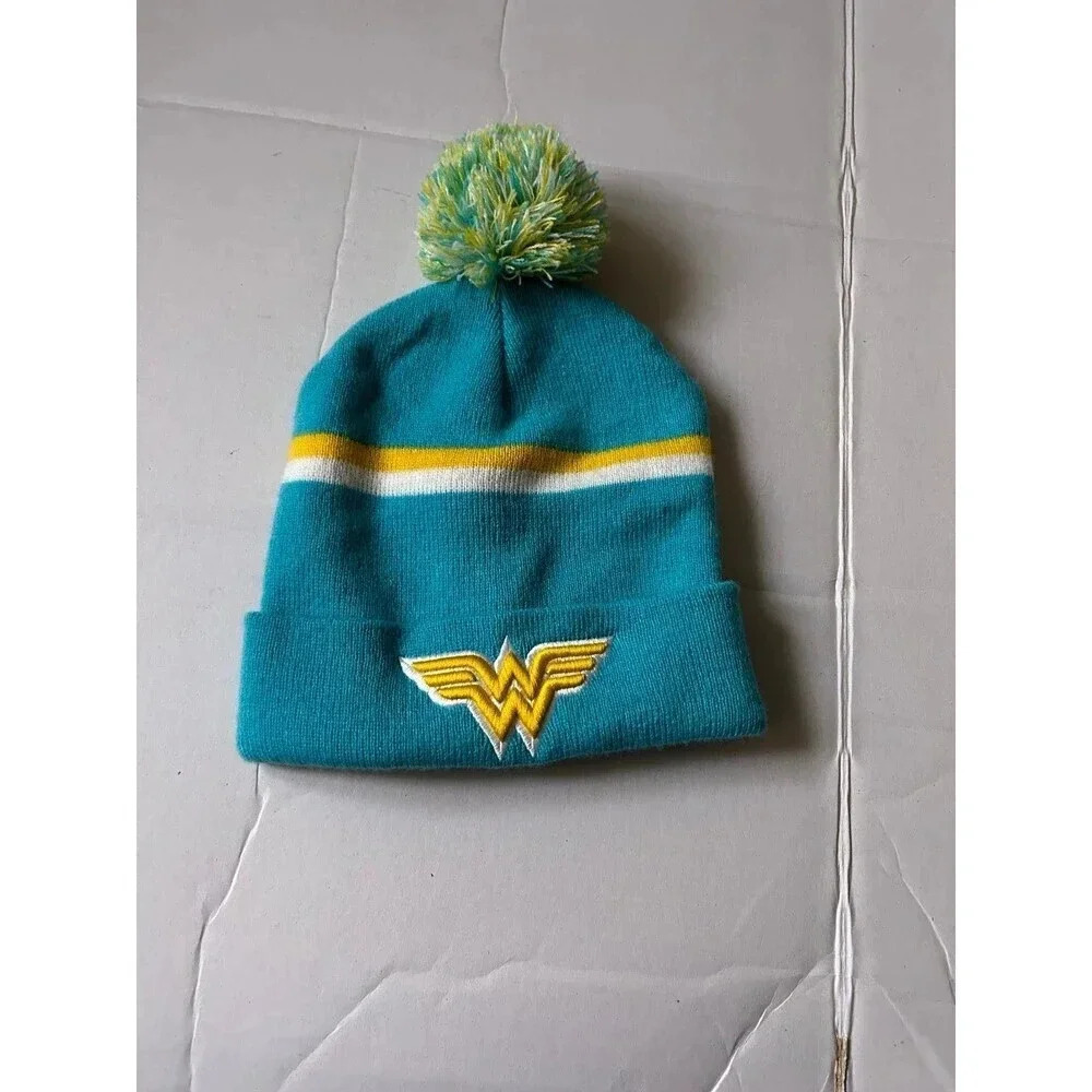 Wonder Woman winter knit Beanie hat pom pom